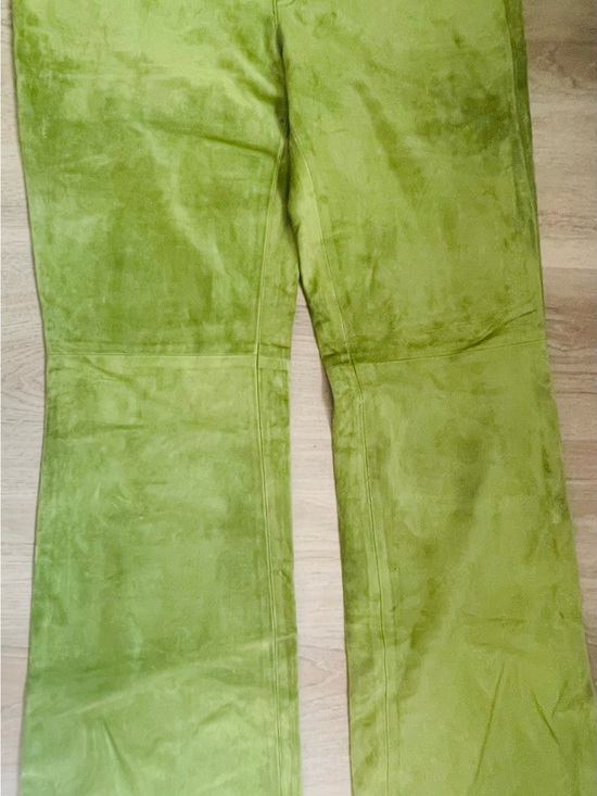 Donald J. Pliner Pants - Donald J. Pliner Genuine Suede Leather Pants Lime Green Flare Org Price Is $600